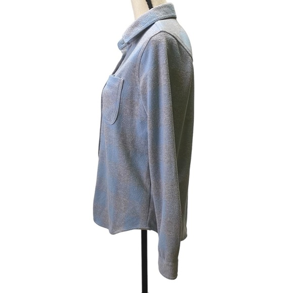 Beachlunchlounge Flannel Sz Small Grey Light Blue - Picture 3 of 12